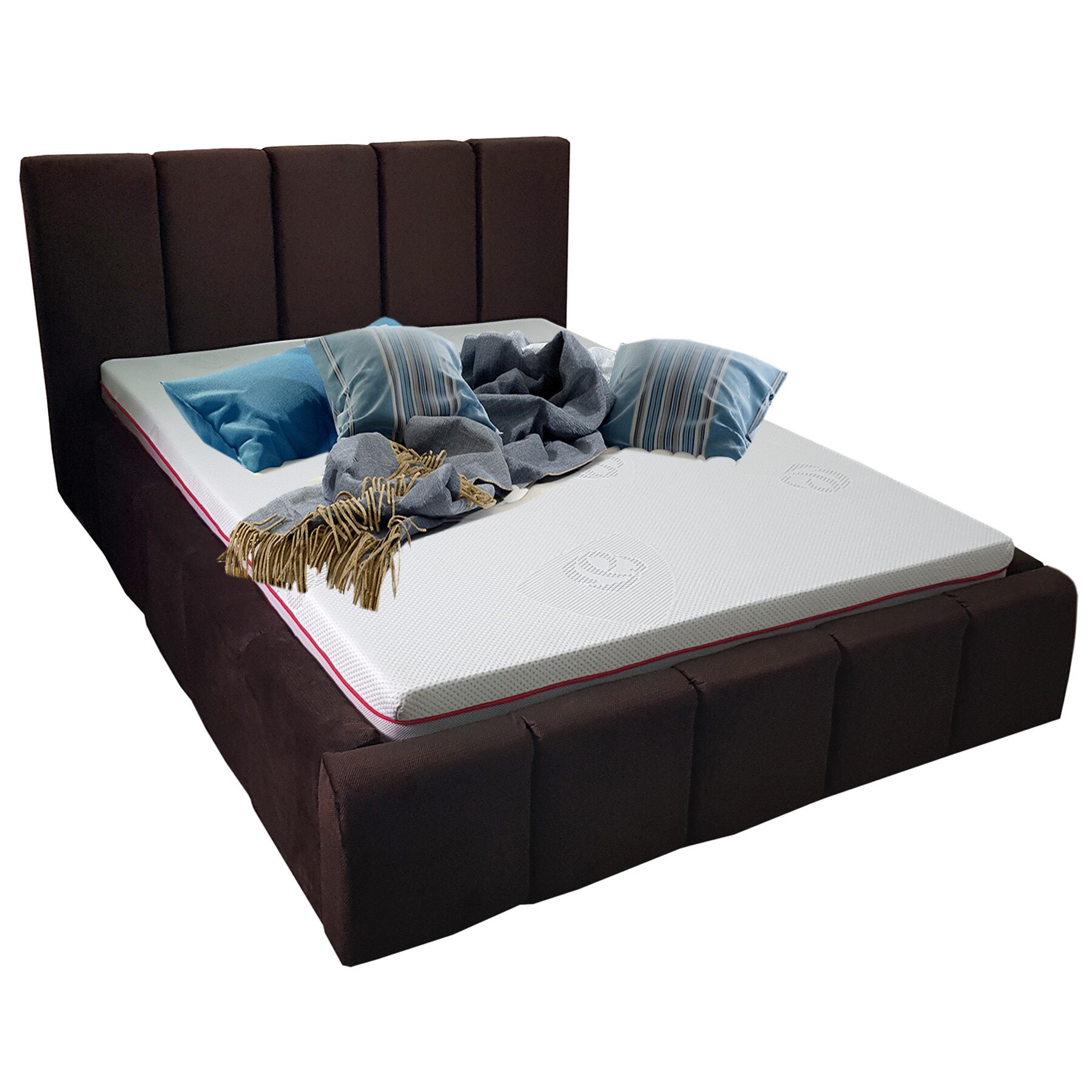 Pat Tapitat Genarom Edvige 140 BEG13 cu Leat Inclus, Pireus4, 226 x 163 x 95 cm